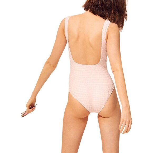 Solid & Striped  Ellery Gingham Seersucker Swimsuit Pink/Lyst Measures XS NWOT - Picture 2 of 2